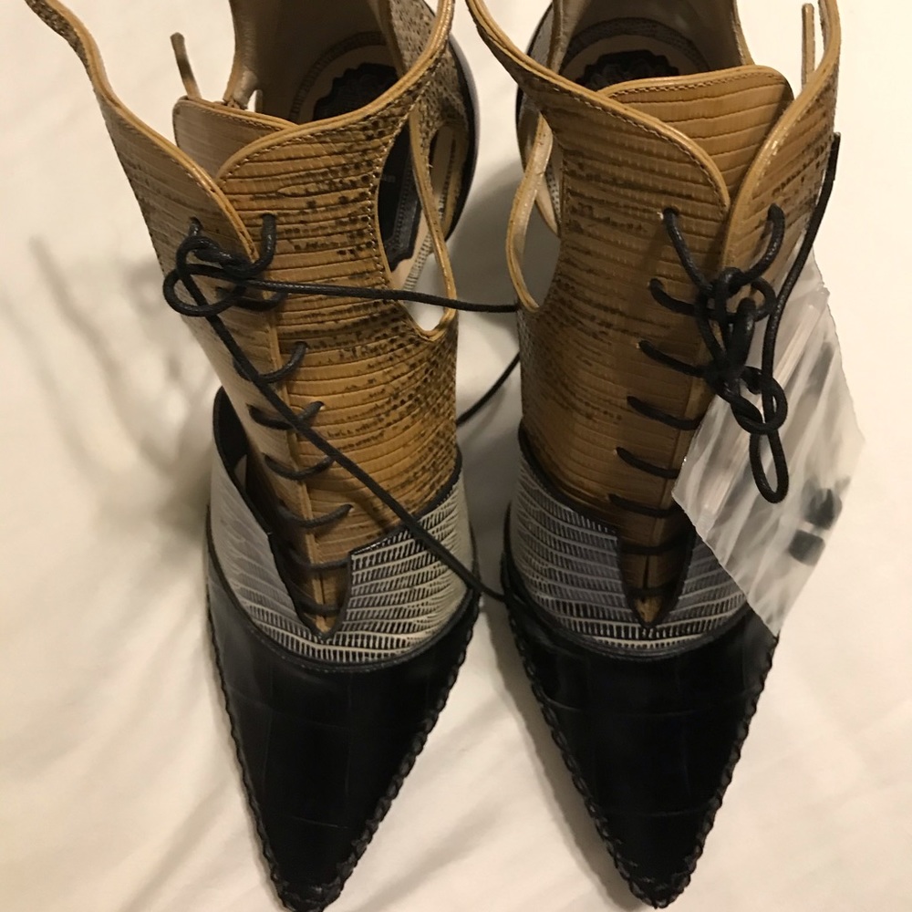 Christian Dior black-multi-color leather booties